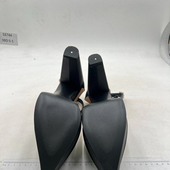 YDN Women Platform Sandals Ankle Strap D’Orsay Cone High Heels Pointed Toe Black - Picture 7 of 8